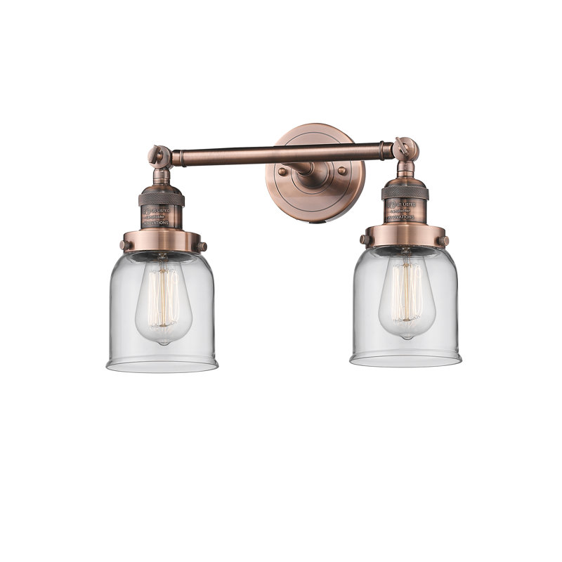 ClipperCove 2 - Light Dimmable Vanity Light, 6 Watt Vinage LED Bulb, Clear, Antique Copper