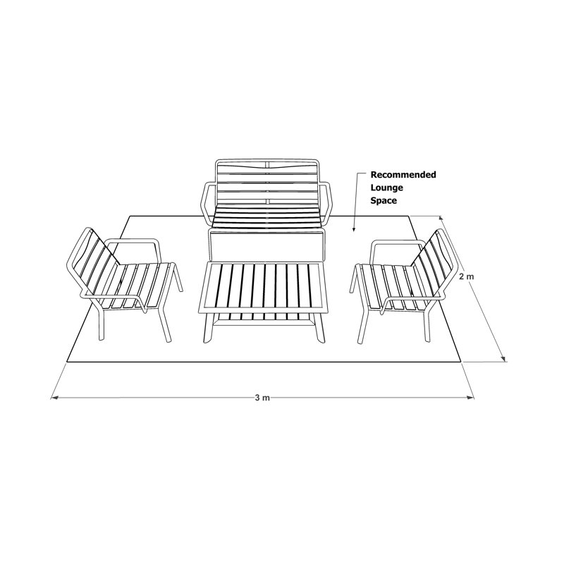 Sola Rectangular Metal Outdoor Coffee Table , 96cm cm W 60cm cm D
