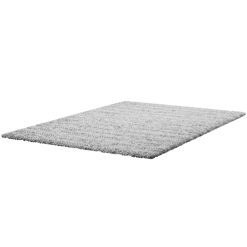Tapis gris en laine tissé à la main Mott Street, Rectangle 3 pi 3 po x 5 pi 3 po, Gris