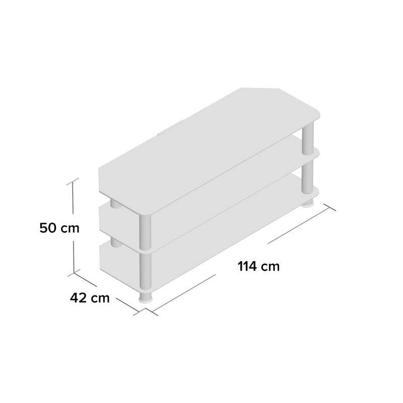 Byrge Unfinished TV Stand for TVs up to 55", Chrome