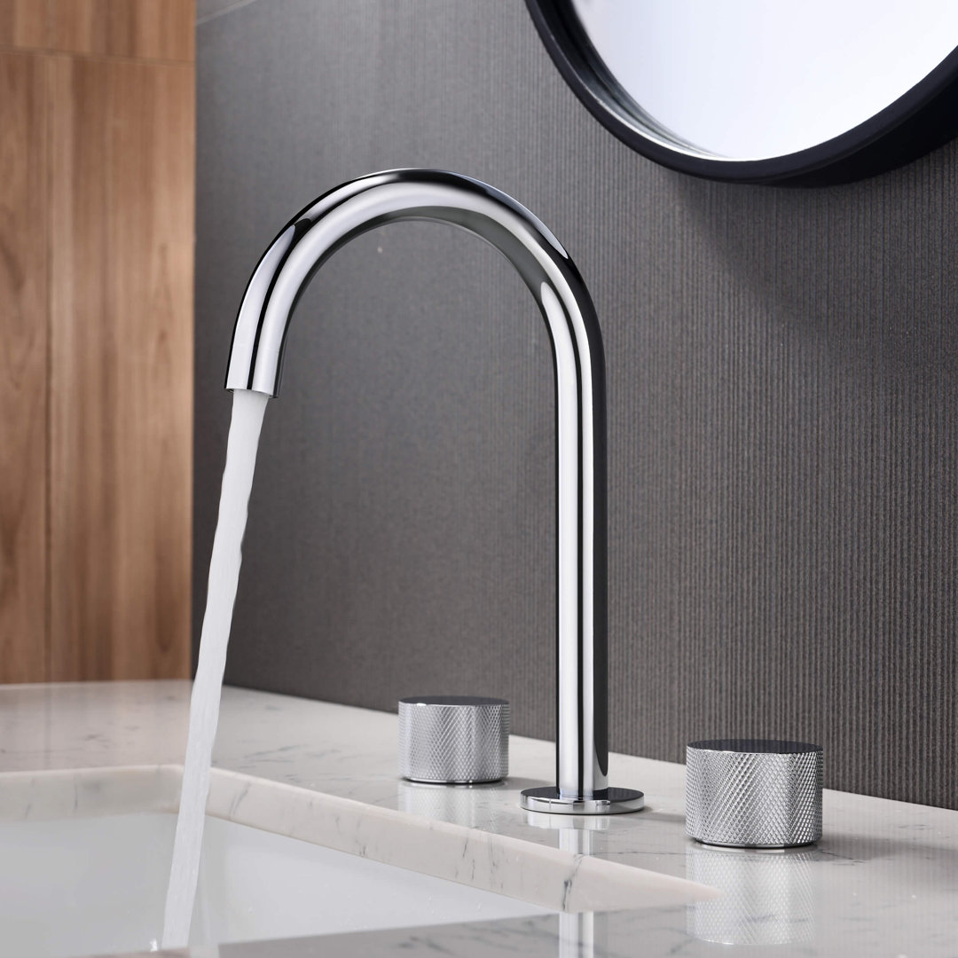 Circular X Widespread Bathroom Faucet 3 Hole, 2-handle Bathroom Sink Faucet with Drain Assembly KIBI 