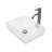Bathroom Vessel Sink Above Counter White Bowl Sink Rectangle For Bathroom, Diamond Texture Design, Tempered Glass Vessel Sink With Pop-Up Drain (No Faucet)