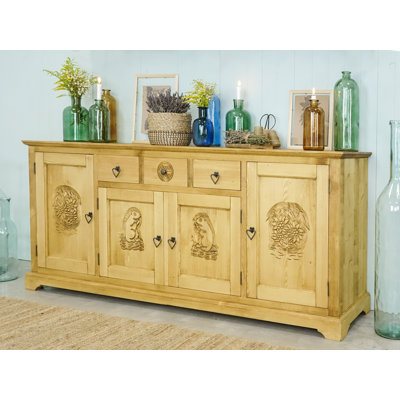 Orndorff Solid Wood 200cm W 3 - Drawer Chest of Drawers