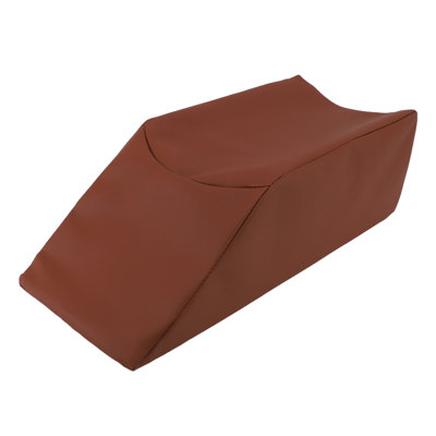 Coussin de surélévation des jambes en éponge et cuir brun pour soulager la fatigue et se détendre pendant le sommeil et la lecture (50 x 20 x 15 cm).