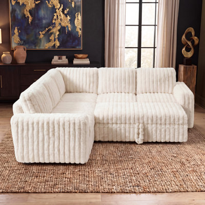 Hoelscher L-shaped Sleeper Sectional Upholstered Sofa Bed With Storage Space