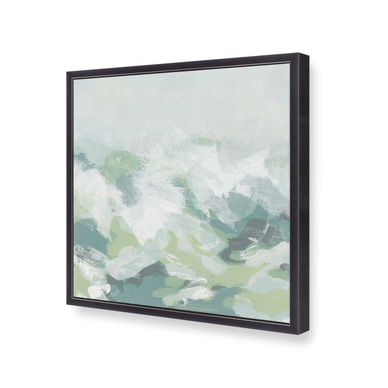 Verdant Rolling Waves I Print, 13.75" H x 13.75" W, Open Corner Framed, Weathered Zinc