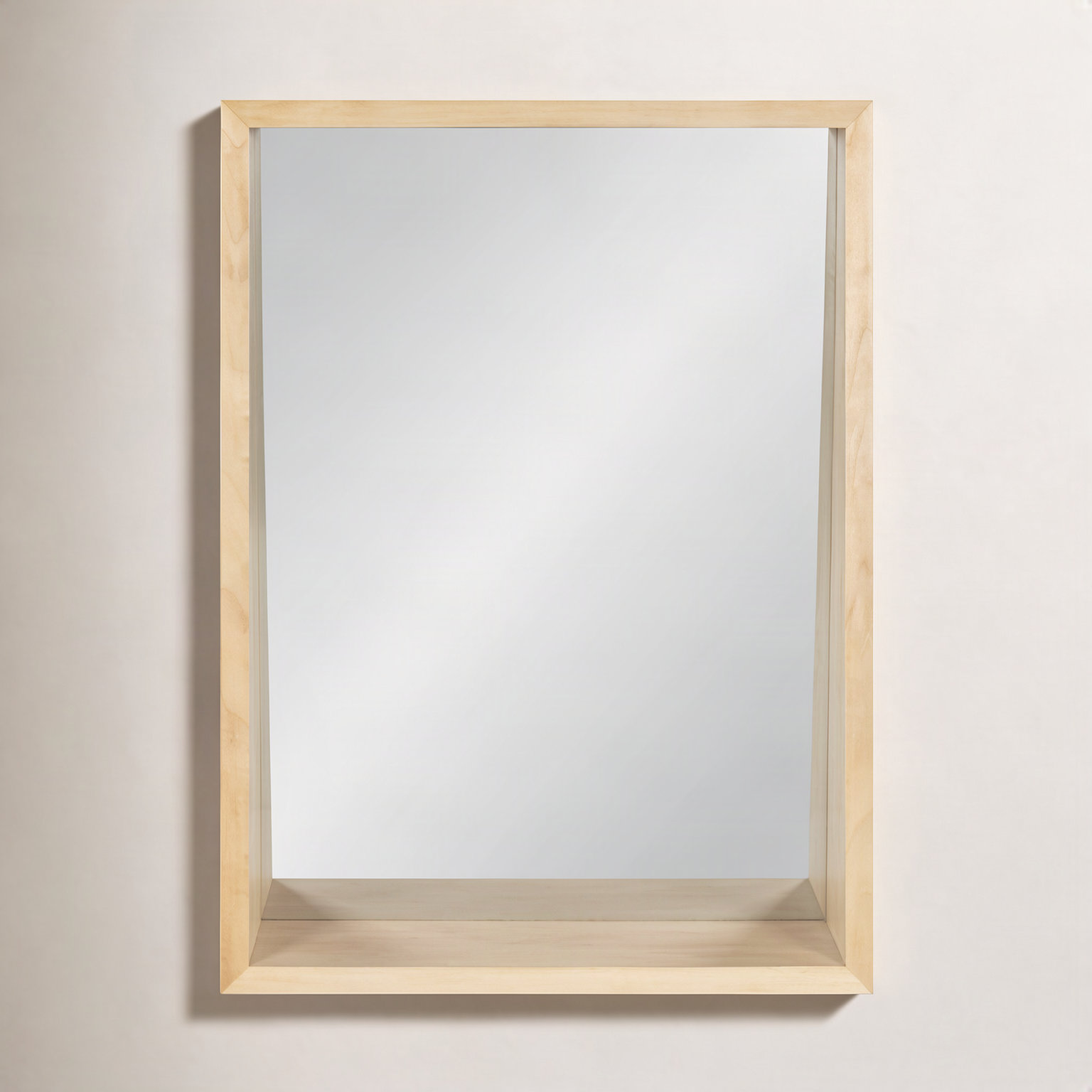 Parkside Rectangle Mirror with Shelves, Natural