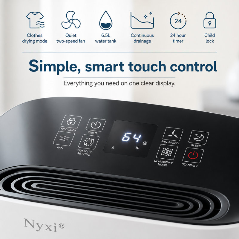 Nyxi 20L Per Day Dehumidifier with WiFi App and Voice Control