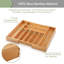 Grand range-ustensiles en bambou de qualité supérieure - tiroir de cuisine extensible et range-ustensiles, plateau à couverts 17 po x 19,75 po (7 à 9 fentes) (naturel)