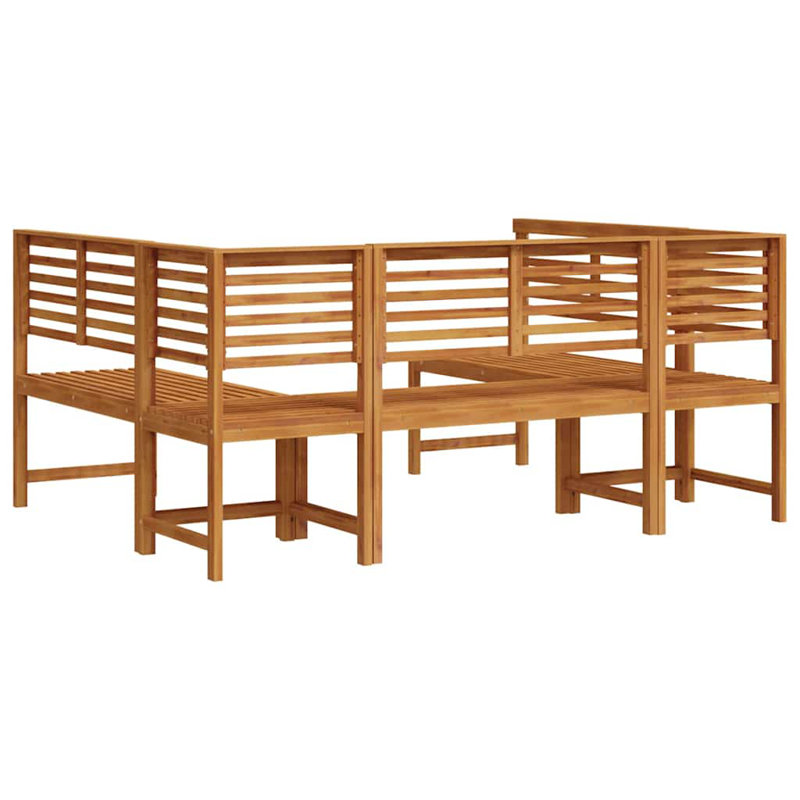 Ensemble de banc de jardin vidaXL 5 pièces en bois d'acacia massif brun