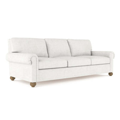 Leroy Rolled Panel-Arm Sofa with Bun Feet