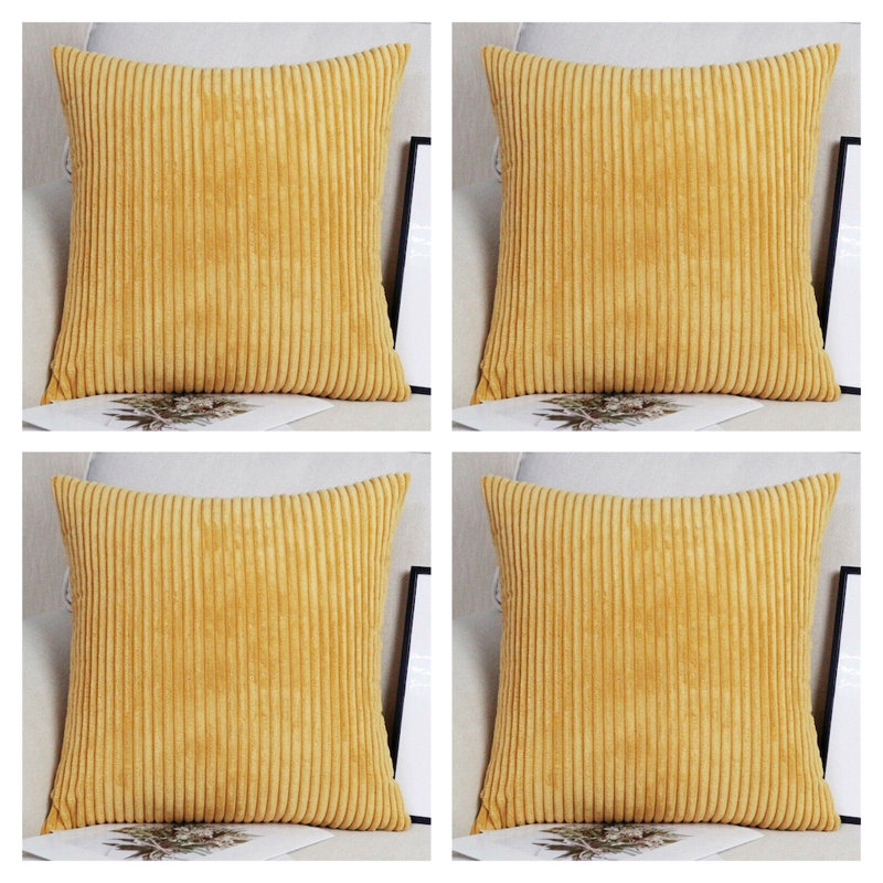 Natica Square Scatter Cushion Cover Pack of 4, Yellow