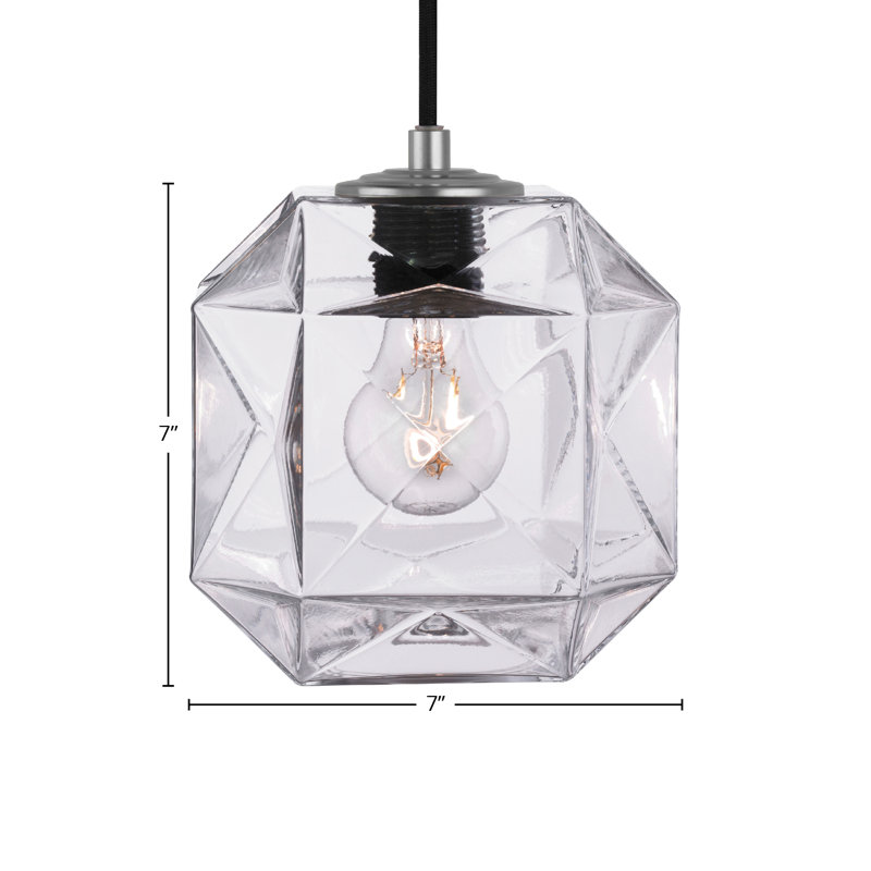 Luminaire suspendu 1 lumière Mimo, Transparent