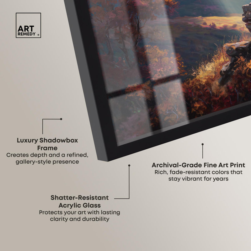 «Shine Down Radiance Christian Decor Shadowbox» par Art Remedy, H 13 po x l 13 po, Noir