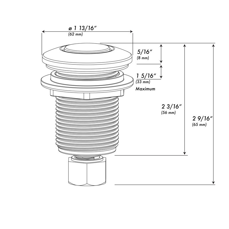 ZLINE Autograph Edition Air Switch Button in Polished Gold for Garbage Disposal