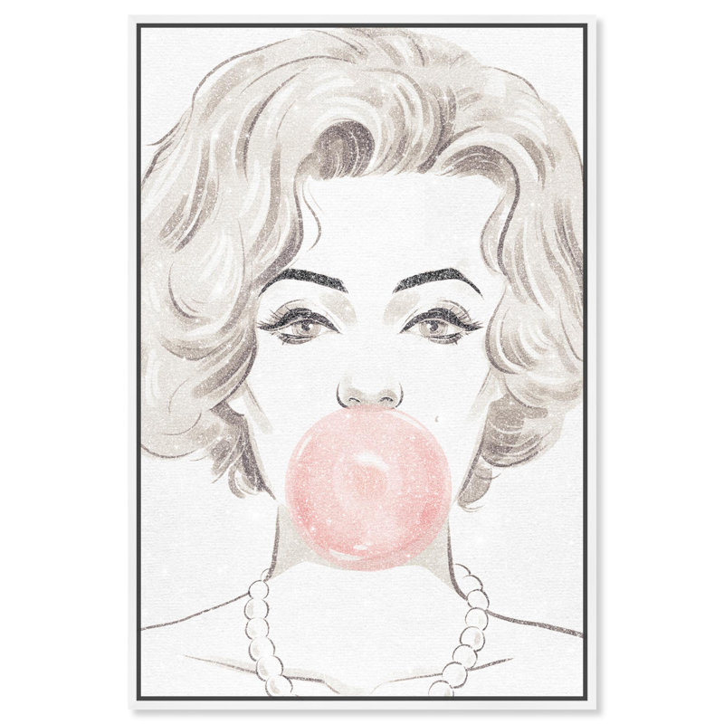 Oliver Gal Pop Bella Fashion - Diamond Dust Framed Canvas Art, 24" H x 16" W, White