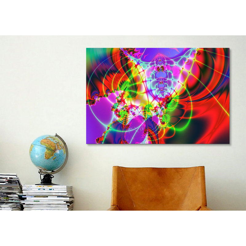 Digital 'Spider Web' Graphic Art on Canvas, 8" H x 12" W x 0.75" D