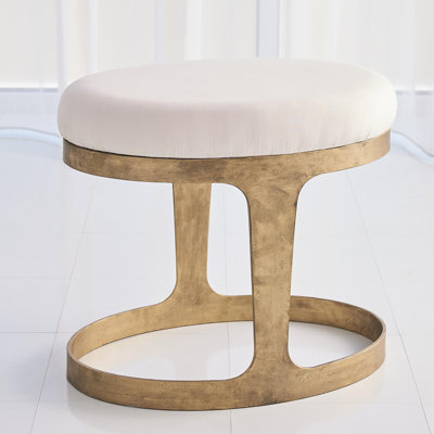 Oslo Stool-Iron w/Muslin Cushion by Global Views