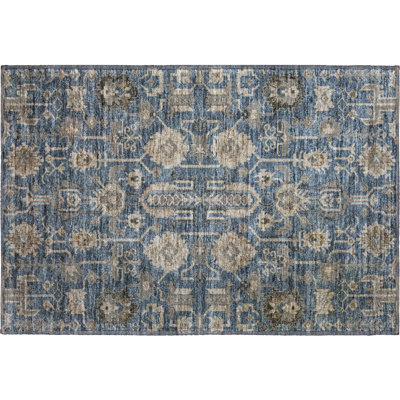 Premium Machine Washable Prisco Navy Rug