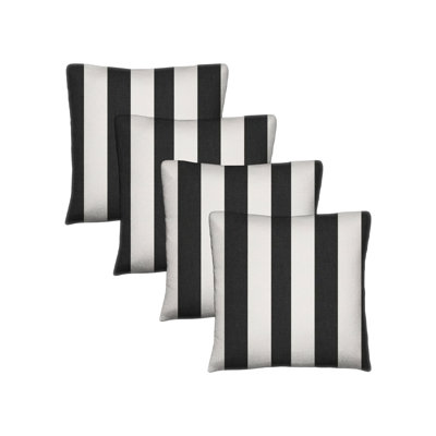 Set of 4 Sunbrella Throw Pillows, 20x20 Inch Square Outdoor Throw Pillows Inserts with Covers