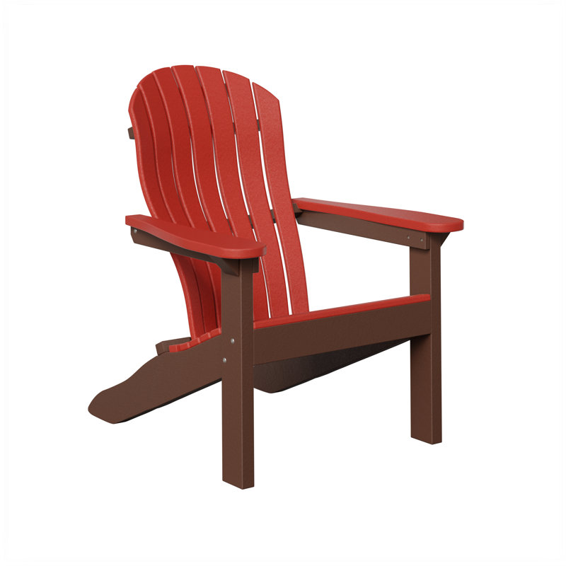 Berlin Gardens Contour Adirondack Chair, Scarlet Red with Chocolate Brown