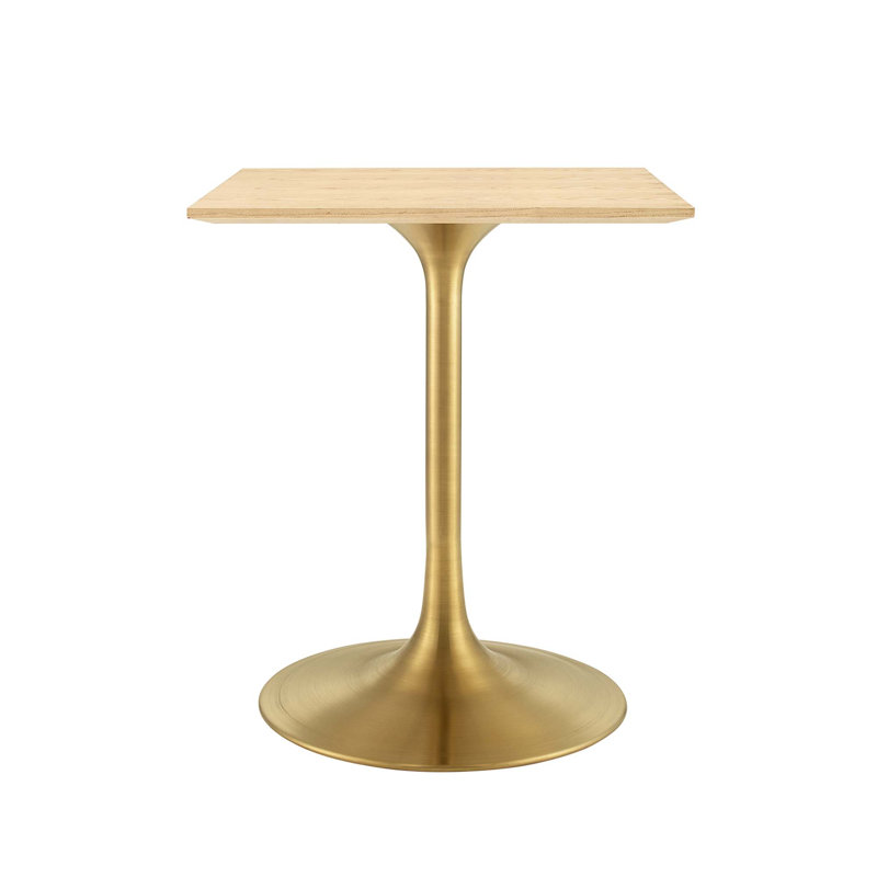 Table de salle à manger Lippa par Modway, Naturel, Or, L 24 po x l 24 po