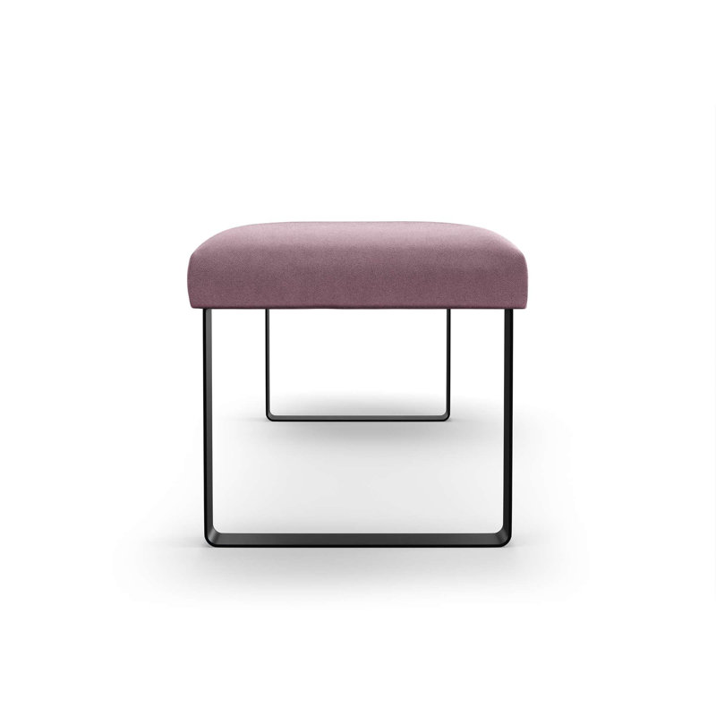 Naquaria Upholstered Bench, Soft Pink/Black