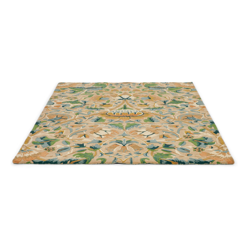 Wool Floral Area Rug, Rectangle 5'7" x 7'10"