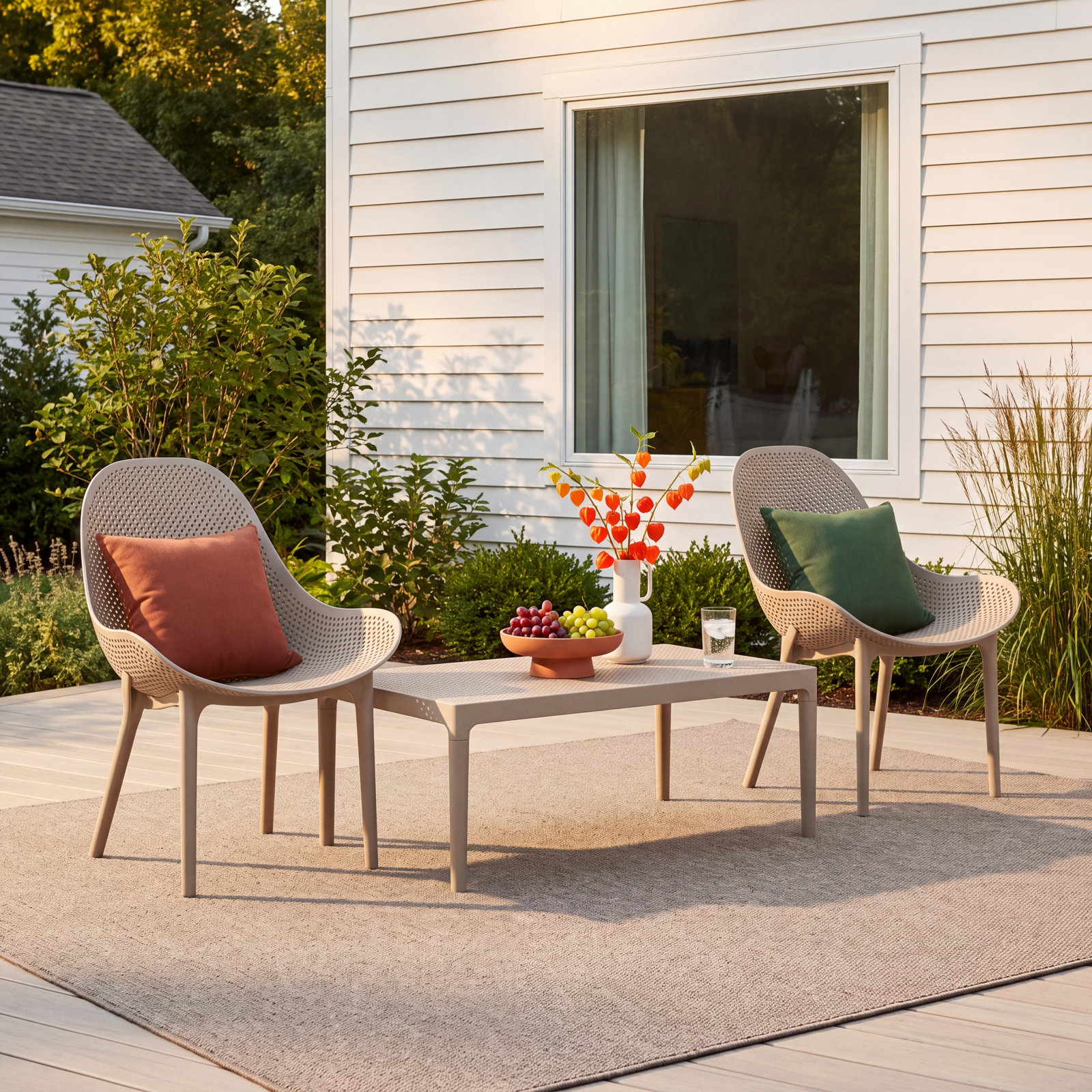 Farrah 2 - Person Patio Seating Group, Dove Gray