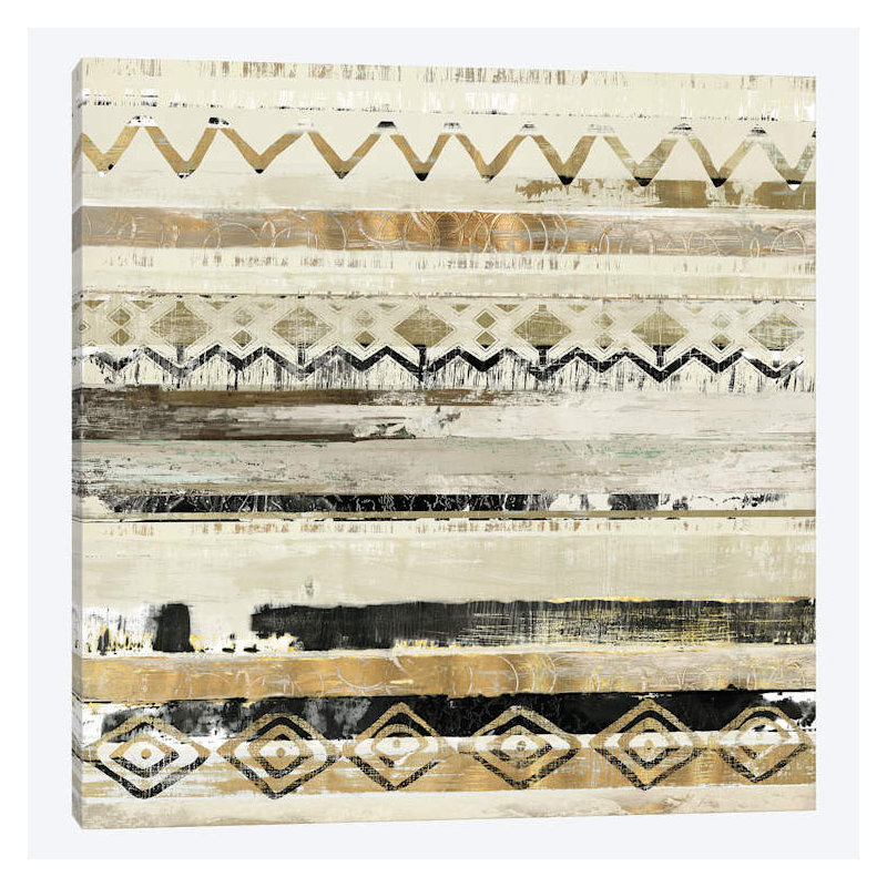 «African Patchwork II», impression sur toile, H 12 po x l 12 po x P 0,75 po, Pas de tapis, Toile tendue