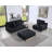 Memphis 122.5"W Black Velvet Reversible Sectional Sofa Ottoman With Storage Compartment, Drawer, USB Ports, Charging Outlets