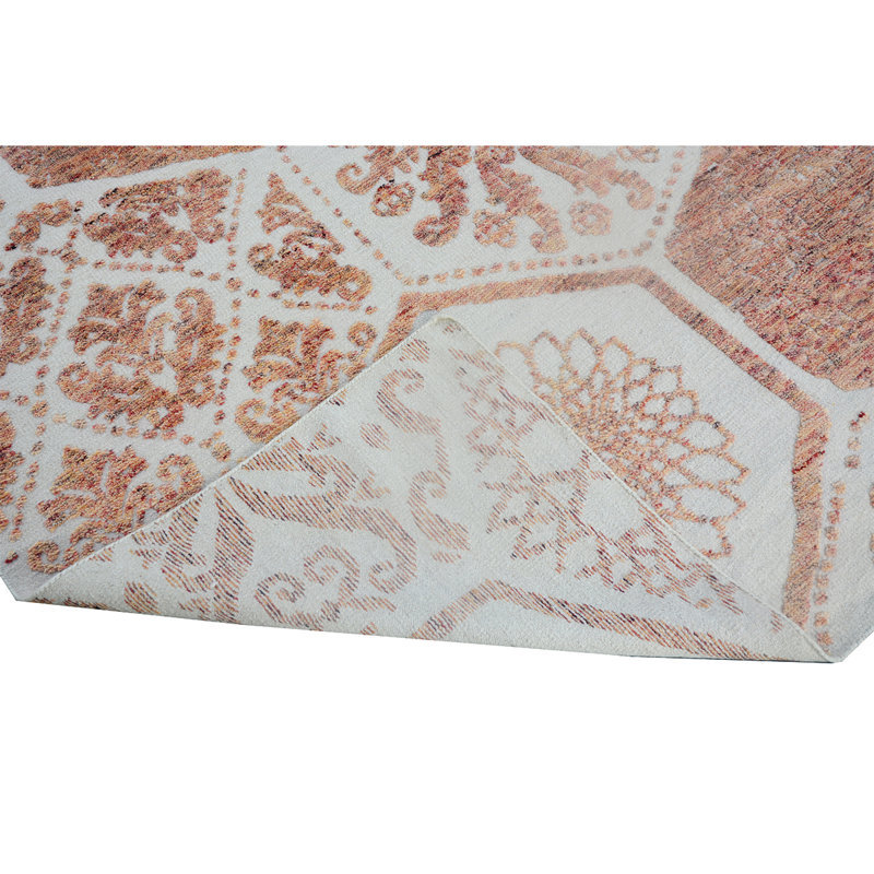 Wool Geometric Area Rug in Ivory, Rectangle 8' x 10'