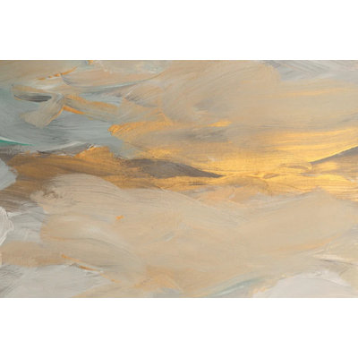 Gold Beige Abstract Brush Wall Mural