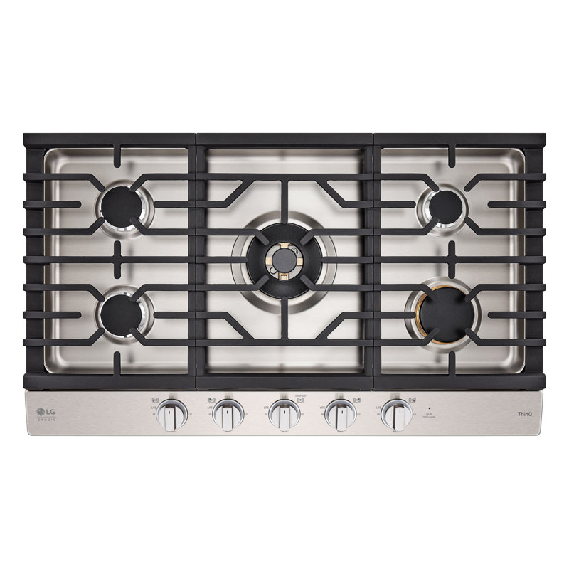 36" Natural Gas Cooktop with 5 Burners, Stainless Steel