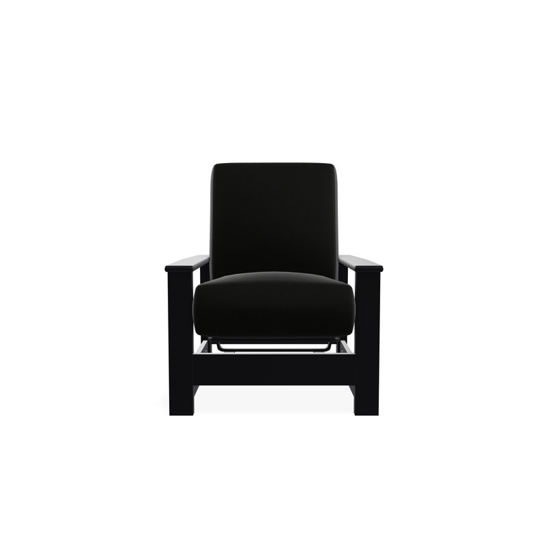 Leeward Marine Grade Polymer Deep Seating Cushion Arm Chair with Hidden Motion, Black, Black 5D Sunbrella®