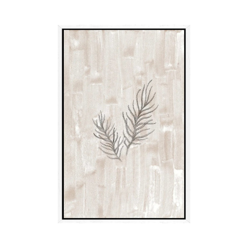 Neutral Fir-Needle by Whales Way - Painting on Canvas, 101.6cm H x 66.04cm W x 3.81cm D, White Framed