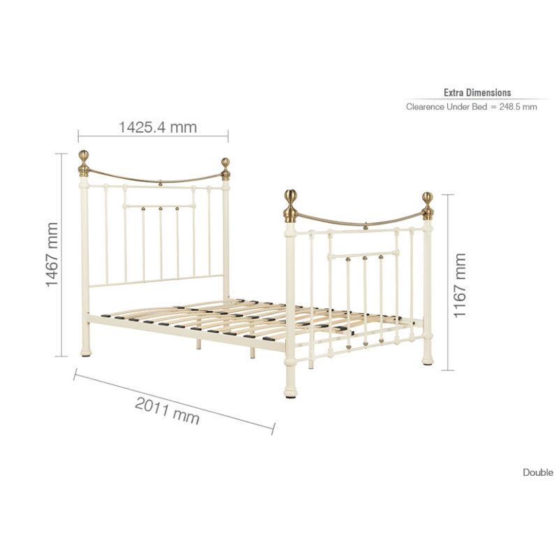 Stratus Bed, Double (4'6), Cream