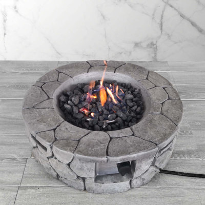 9''H X 28''W Fiber Reinforced Concrete Outdoor Fire Pit