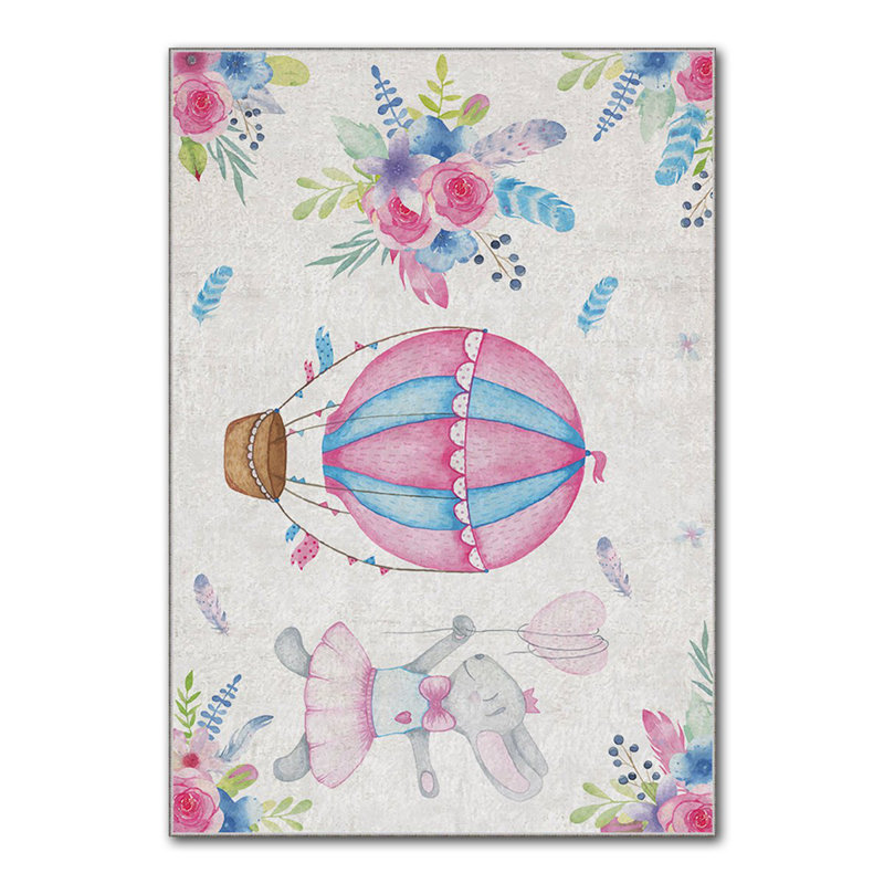 Tapis luxueux, 4,6 x 7,2 pi, 100% polyester, 740 g / m² | Revers en feutre antidérapant, éponge stratifiée pour le confort, antibactérien et facile à nettoyer | Tissu de velours élégant avec impression numérique, lavable à la machine