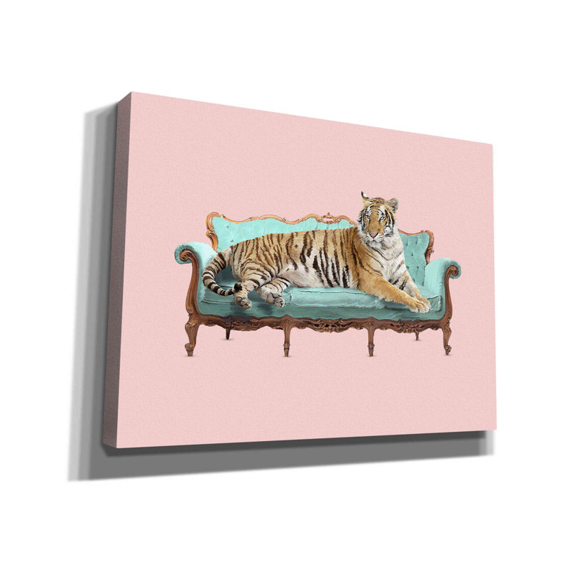 «Lazy Tiger» par Robert Farkas - impression sur toile tendue, H 12 po x l 16 po x P 0,75 po