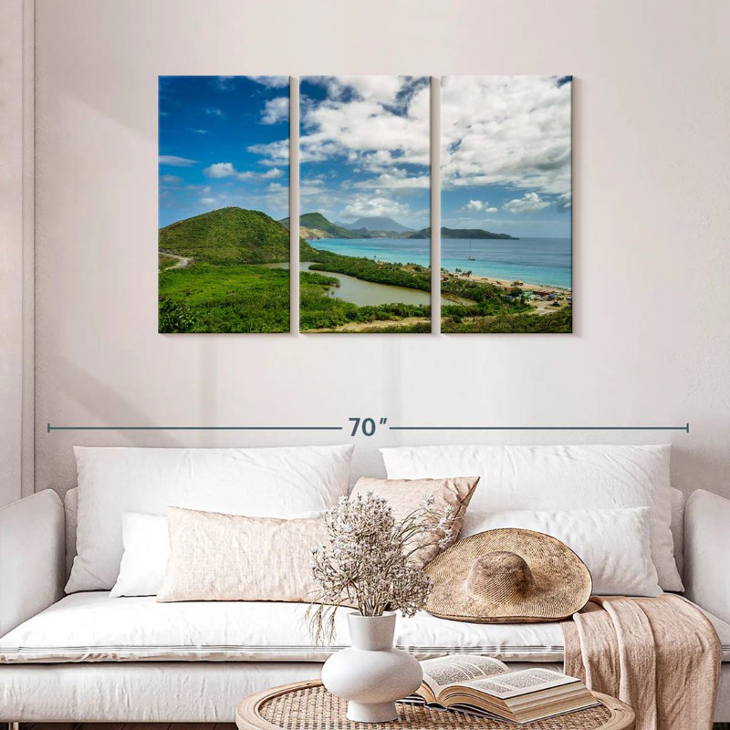 Vue de Nicci de l'île Saint-Kitts, H 28 po x l 45 po