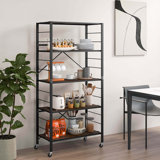 Beljot 30'' W Metal Shelving Unit with Wheels