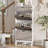 Fluted Shoe Cabinet with 3 Flip Doors & Drawer, Slim Hidden Shoe Storage with Iron Legs for Entryway-809549232
