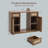 50.4" Rattan Boho Coffee Bar Cabinet with Mini Fridge Space, Wine Storage & Charger Station-248022355