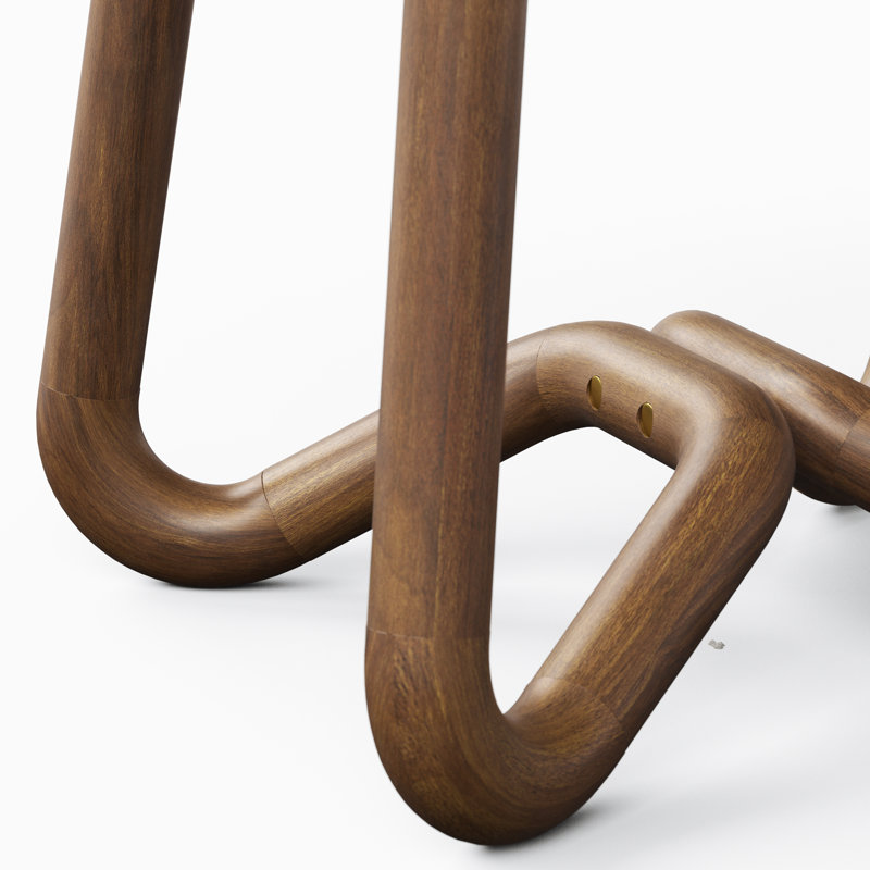 Loop Accent Stool, Noodles Natural/Nozes/Caramel