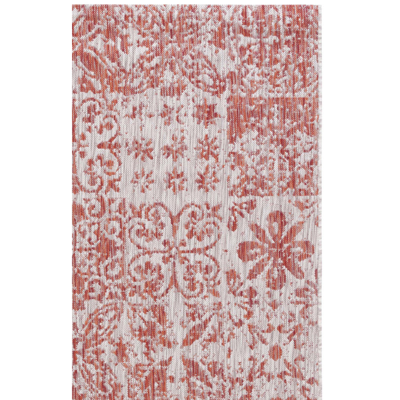 Tapis d'intérieur / extérieur à motif floral Barbuto Performance, Rectangle 8 pi x 11 pi