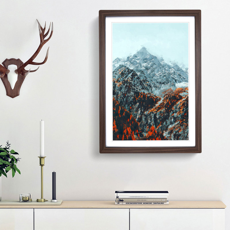 Orange Trees in Italy - Picture Frame Graphic Art Print, 36cm H x 27cm W x 2cm D, Walnut Framed