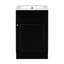 Meuble-lavabo noir de 50 cm avec vasque. Armoire à panneaux, tablette de porte et tablette intérieure réglable. Vasque en céramique lisse et imperméable. Vasque à charnières, noire. Armoire à utiliser. Revêtement teinté pour la vasque.