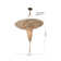 4-Light Beige Fabric Pattern Chandelier With A Bronze Frame