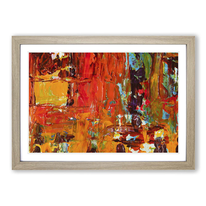 Abstract Art Painting Vol.192 by S.Johnson - Picture Frame Painting Print, Oak Framed, 27cm H x 36cm W x 2cm D